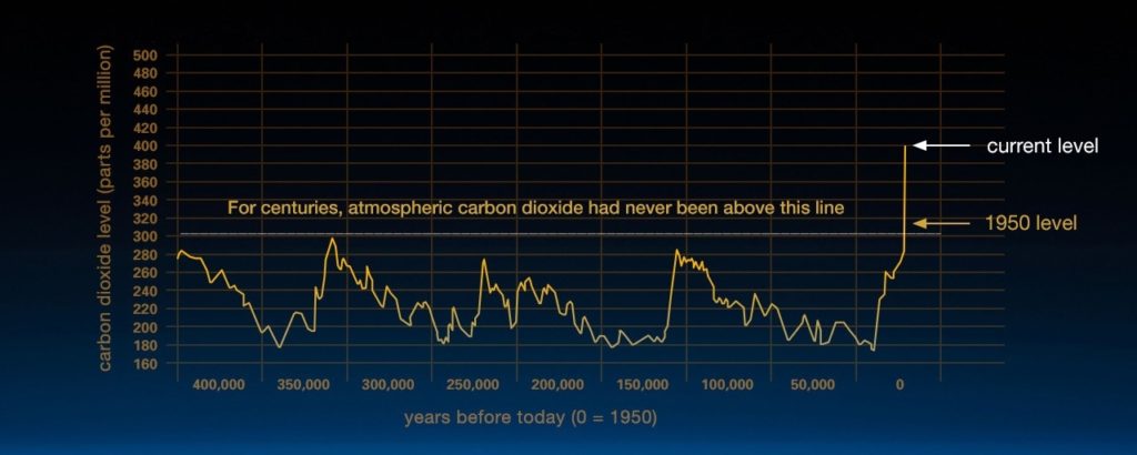 Carbon dioxide trends in the atmosphere 